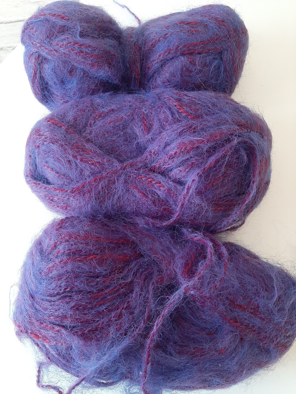 Premium Purple Mohair Blend Yarn - Soft Handcrafted Skein